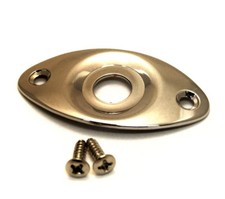 Black Nickel Recessed "Football" Jack Plate for Guitar/Bass RFJP-BN