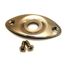 Black Nickel Recessed "Football" Jack Plate for Guitar/Bass RFJP-BN