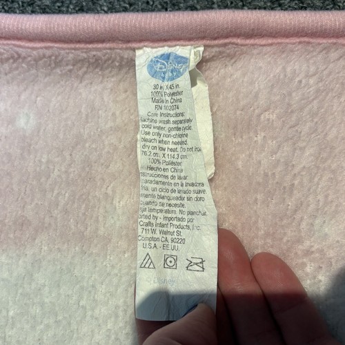 Disney Baby Plush Baby Girl Blanket Pink/White Princess Castle Blue Bird Flowers - Picture 5 of 5
