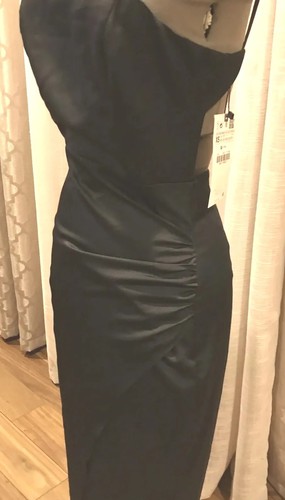 ZARA New Satin Effect Cut Out Dress - Picture 2 of 10
