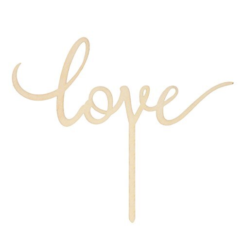 LOVENJOY Topper per Torta Love Legno Rustico Anniversari Cake Topper (l9b)