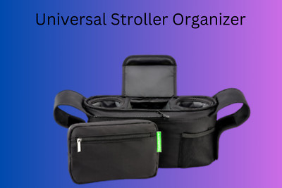 Universal Stroller Organizer | Color Black  Insulated Cup Holders Diaper Storage