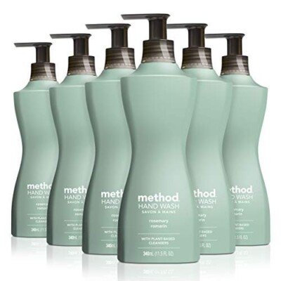 Method Gel Hand Wash, Rosemary, 12 Oz, 11.5 Fl Oz (Pack of 6)