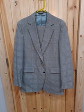 Vintage Mens Plaid 2 Piece Suit Century Club Jacket Pants Size 38W