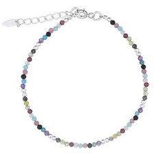 Multi Gemstone Bracelet with Sterling Silver - NEW