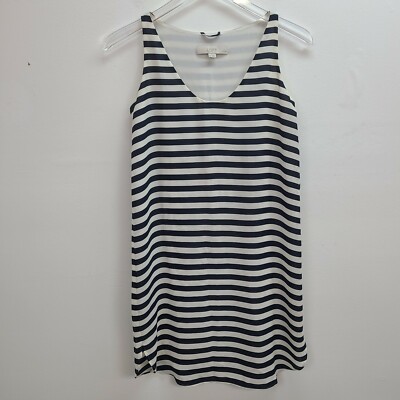 Loft Sundress Women Petite Extra Extra Small Blue White Striped Lined XXSP