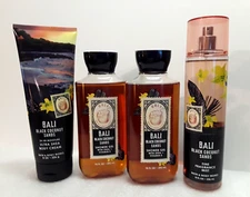 Bath Body Works Bali Black Coconut Sands Fragrance Mist Cream Shower Gel 4Pc SET