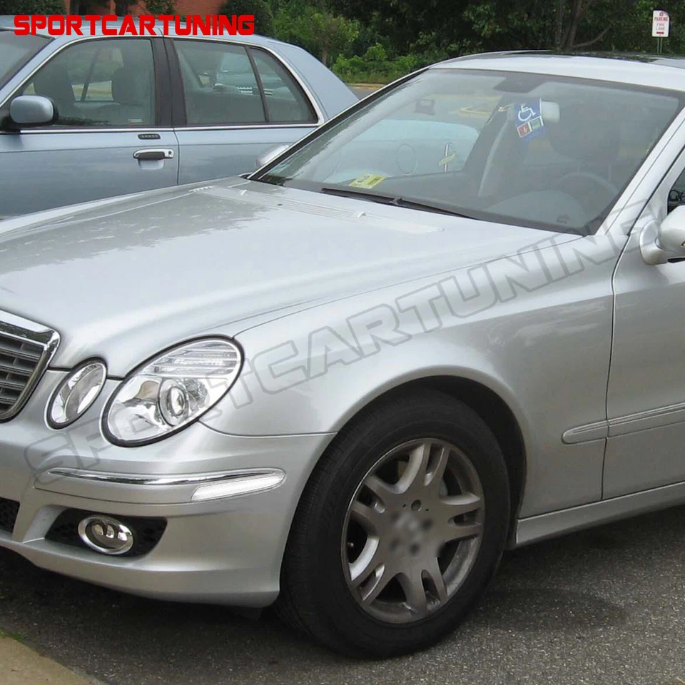 For 07-09 Mercedes W211 E320 E350 E550 White LED Bumper Side Marker Light Smoked Foto 4 de 4