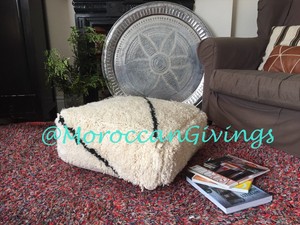Vintage Moroccan Floor Cushions Benourain Footrest Pillowcase