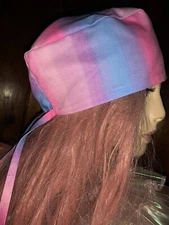 Surgery Cap Colorful Rainbow Gradient Scrub Cap Cotton Bouffant Bonnet Headcover