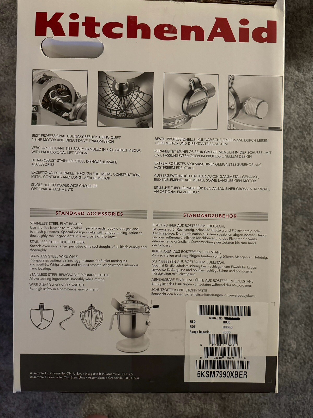 KitchenAid Professional Stand Mixer 6.9Ltr 5KSM7990XBER eBay