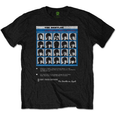 The Beatles Hard Days Night 8 Track T-Shirt Black New