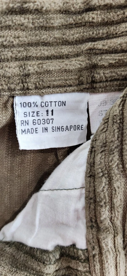 Pantalones Unionbay Vintage Cordones Marrón Pana Tiro Alto Cónicos Juniors Talla 11 Foto 3 de 4