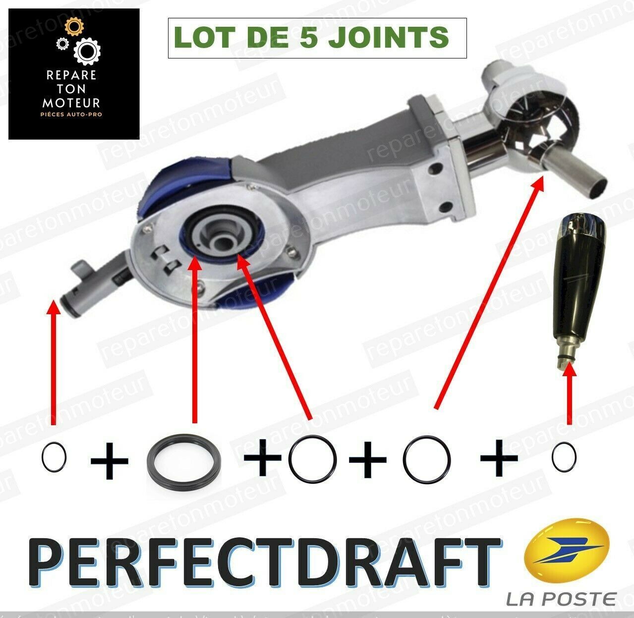 Kit 5 joints d'étanchéité pour PERFECTDRAFT HD3720 HD3620 HD3610 HD3600  remplacement tireuse à bière : : Gros électroménager