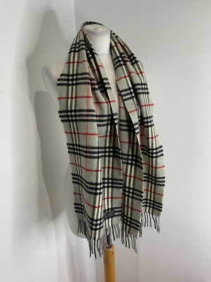 Burberry Nova check cashmere scarf VGC grey unisex classic