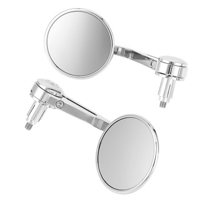 2pcs Motorcycle Handlebar Mirror Rearview Electroplating Round Foldable