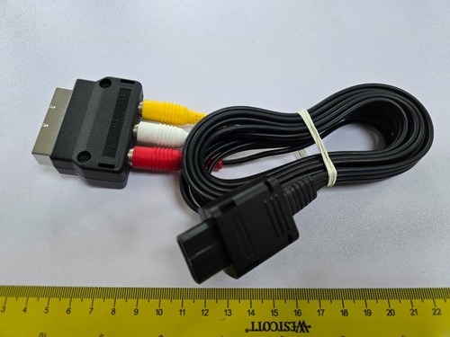 NINTENDO GAMECUBE OFFICIAL GENUINE COMPOSITE AV SCART TV CABLE LEAD ADAPTER RCA - 第 1/3 張圖片