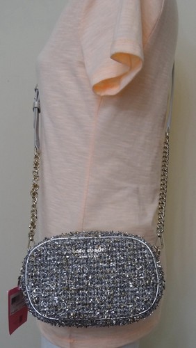 Kate Spade New Camera Silver Multi Metallic Tweed Fabric Small crossbody bag - 第 1/11 張圖片