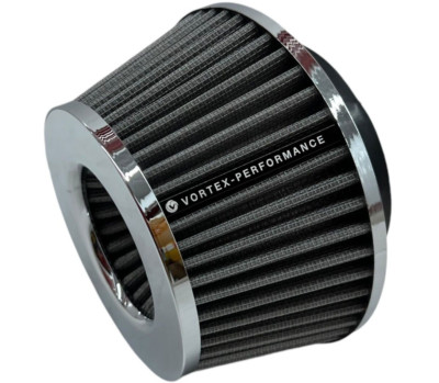Short Slim cone air filter inlet 3 3.5 4 inch SHORTY PRO VORTEX SILVER