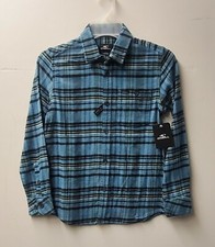 O'NEILL Youth REDMOND Plaid Stretch Flannel Shirt - BSH - Small - NWT