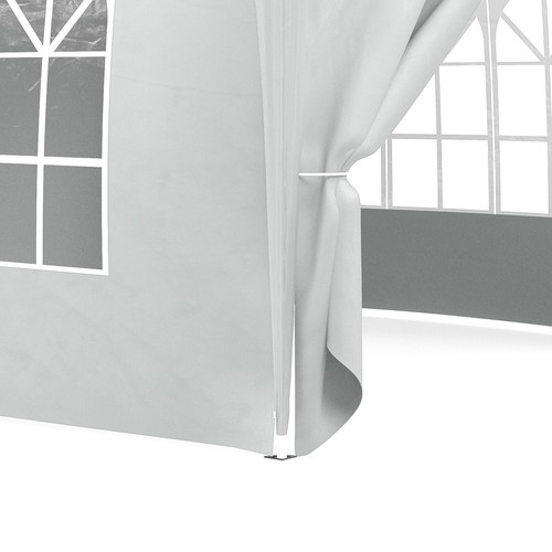 Portable White Gazebo 3x3 Pop Up Marquee 4 Sidewalls W/ 2 Windows & Zipper Door - Picture 9 of 10