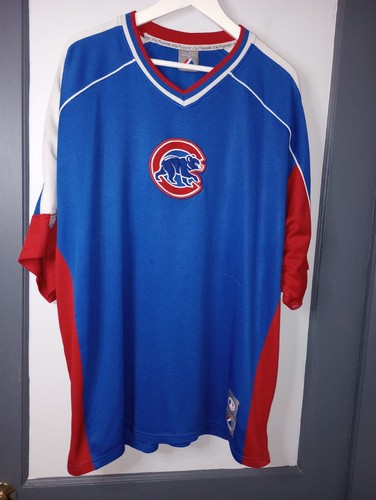 Chicago Cubs Majestic Embroidered Jersey 58 chest see pics of paint stains, snag - Picture 2 of 24