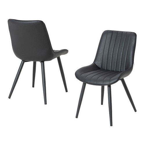 2x PU Dining Chairs Kitchen Living Room Accent Chair Armless Upholstered Metal - Picture 10 of 45