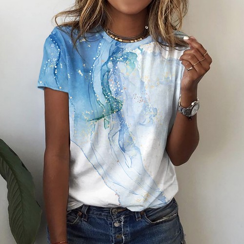 Summer Tops For Women Size Tops O Neck Print Short Sleeve T Shirt eBay