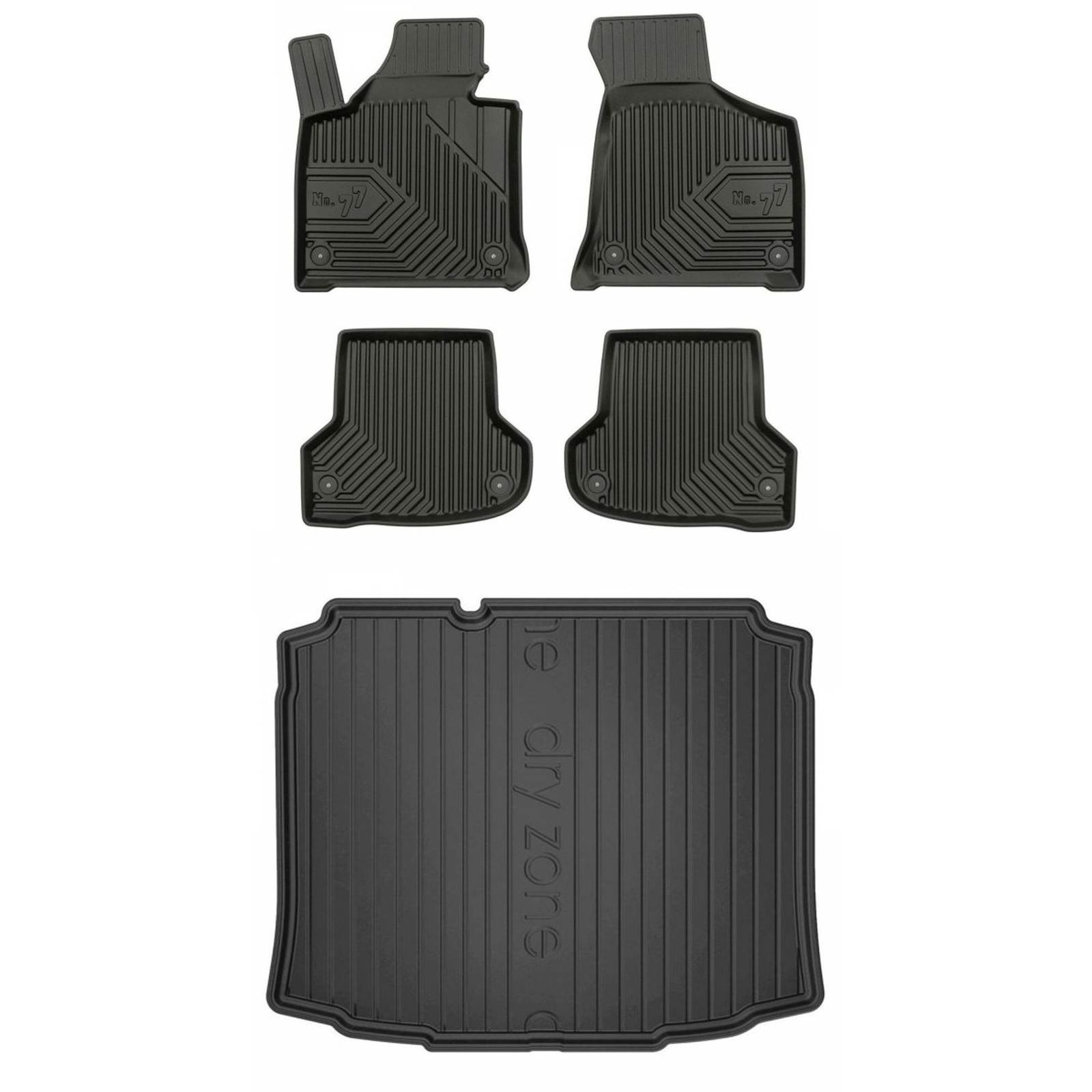 Tapis de sol Audi A3 8P et tapis de coffre en TPE noir pour modèles 2003 à 2013