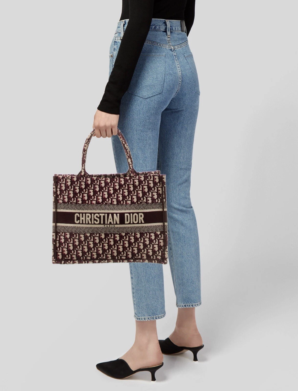 Sac fourre tout Christian Dior Book bleu taille M toile authentique