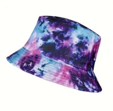 Tie Dye Print Bucket Hat, Color Purple, One Size, Unisex, Beach, Sun, NWT