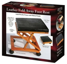 Ottoman Footrest Stool Foot Rest Elevated Rolling with Wheels Adjustable Black