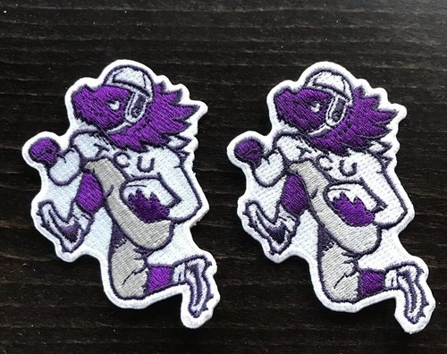 (2)-TCU Texas Christian Horned Frogs Embroidered Iron On Patches 3.25” X 2” - Picture 3 of 4