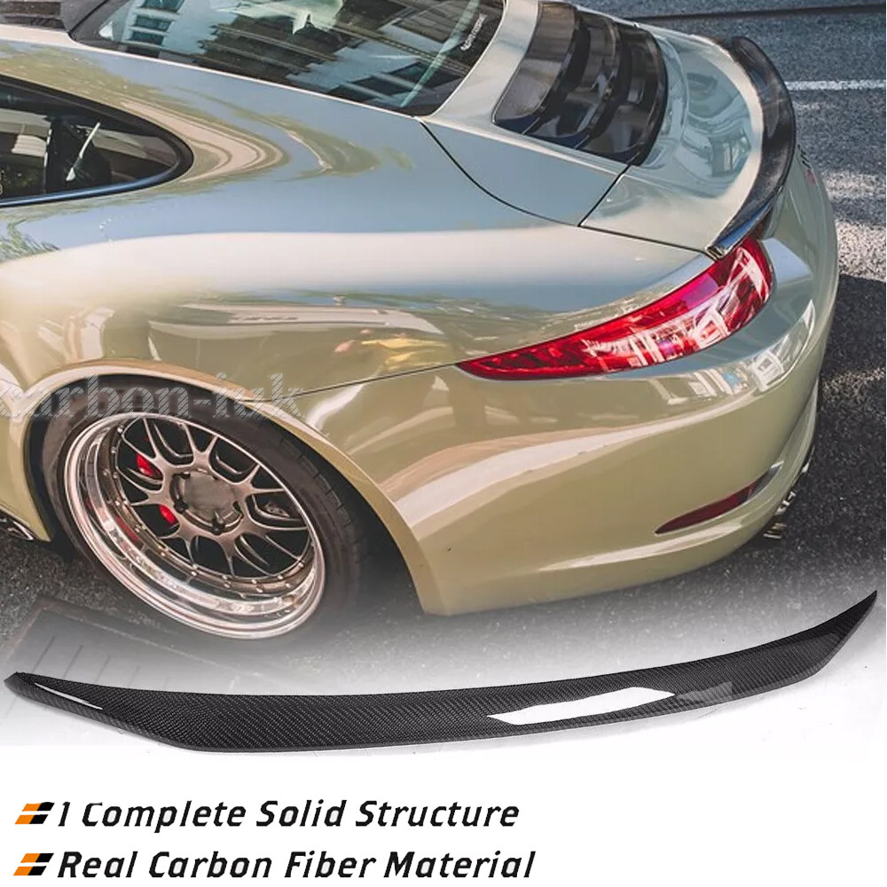 REAL CARBON Fit For Porsche 911 991 991.1 991.2 Rear Trunk Wing Boot Spoiler Lip