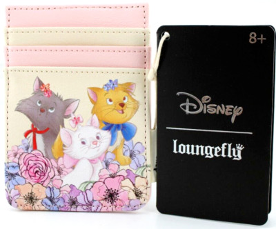 Loungefly Disney The Aristocats Trio Floral Vertical Cardholder Faux Leather New