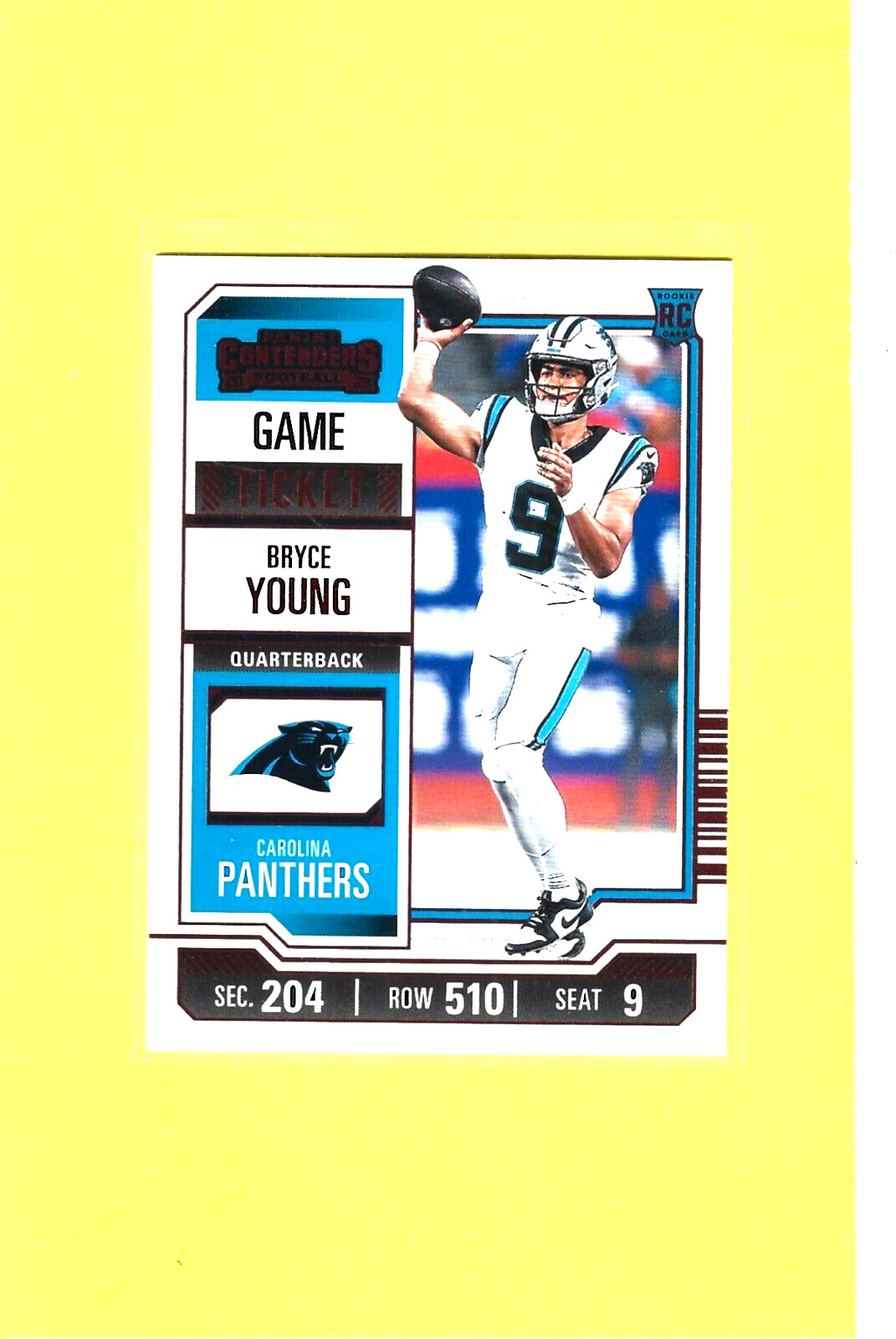 2023 Panini Contenders BRYCE YOUNG Rookie Game Ticket BRONZE SP Panthers #15 RC
