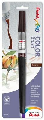 Pentel Arts Color Brush, Choose Pack Size (Black, Red, Gray, or Sepia)
