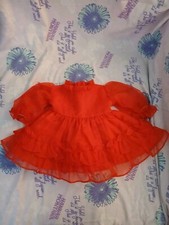 Vintage marthas miniatures Red Baby Dress we're fussy. Circle Small 6-9 Months