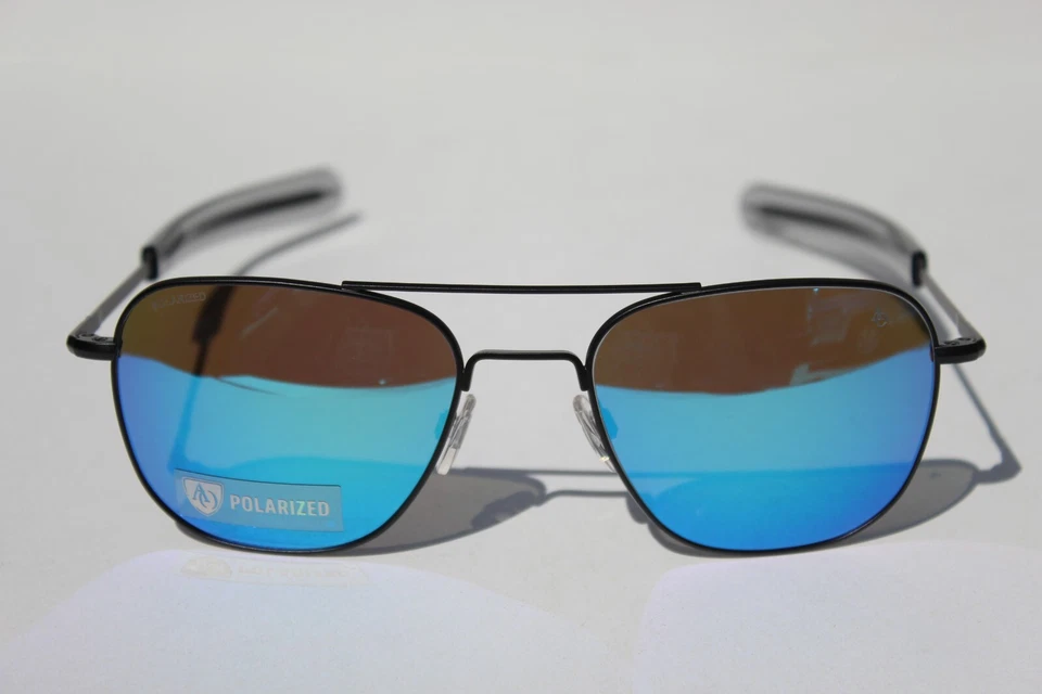 Óculos de Sol AMERICAN OPTICAL Original Pilot POLARIZADO Preto/Azul BT SM BMN-P NOVO - Imagem 4 de 4