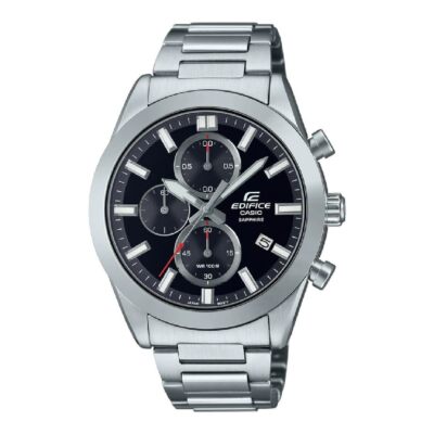 Men's Casio Edifice Steel Chronograph Black Dial Watch EFB710D-1A