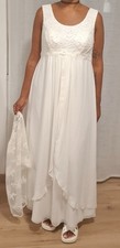 brautkleid hochzeitskleid  weiß, mit Spitzenbolero, Gr.48, gereinigt und guter Z