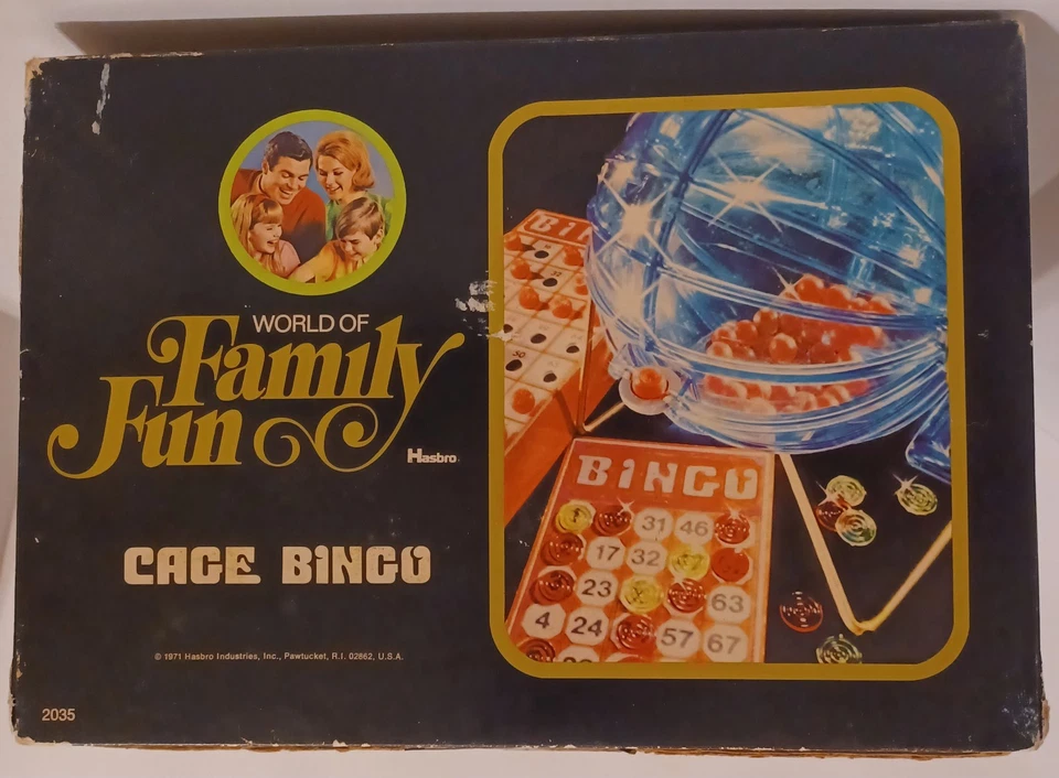 Juego de bingo de colección 1971 World of Family Fun Cage Hasbro Foto 2 de 4