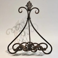 Wrought Iron Rusted Gold Tabletop Easel Adjustable Book Holder Display Stand 12”