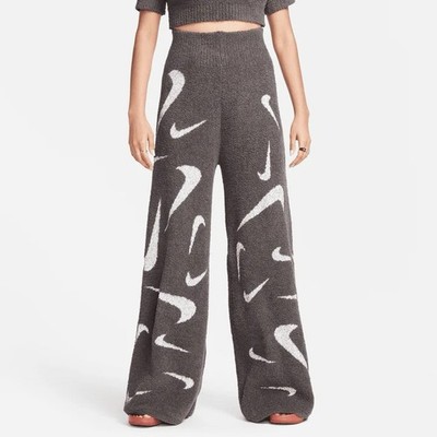 SZ LARGE - NIKE SPORTSWEAR PHOENIX COZY BOUCLÉ PANTS, GREY/WHITE