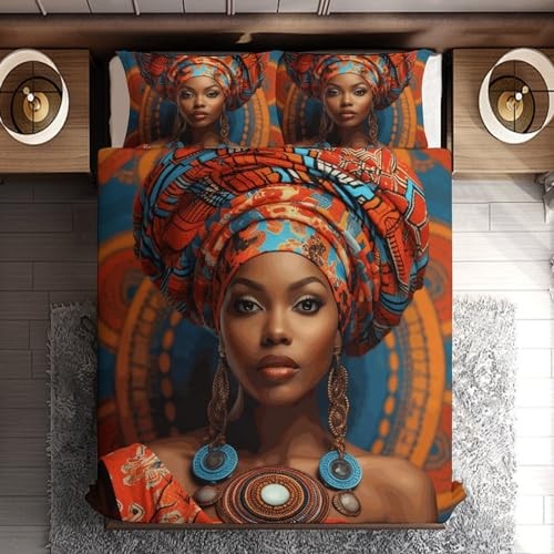 Comforter Cover Set Size, Ethnic African Queen Ethnic Print African Women - Picture 3 of 5
