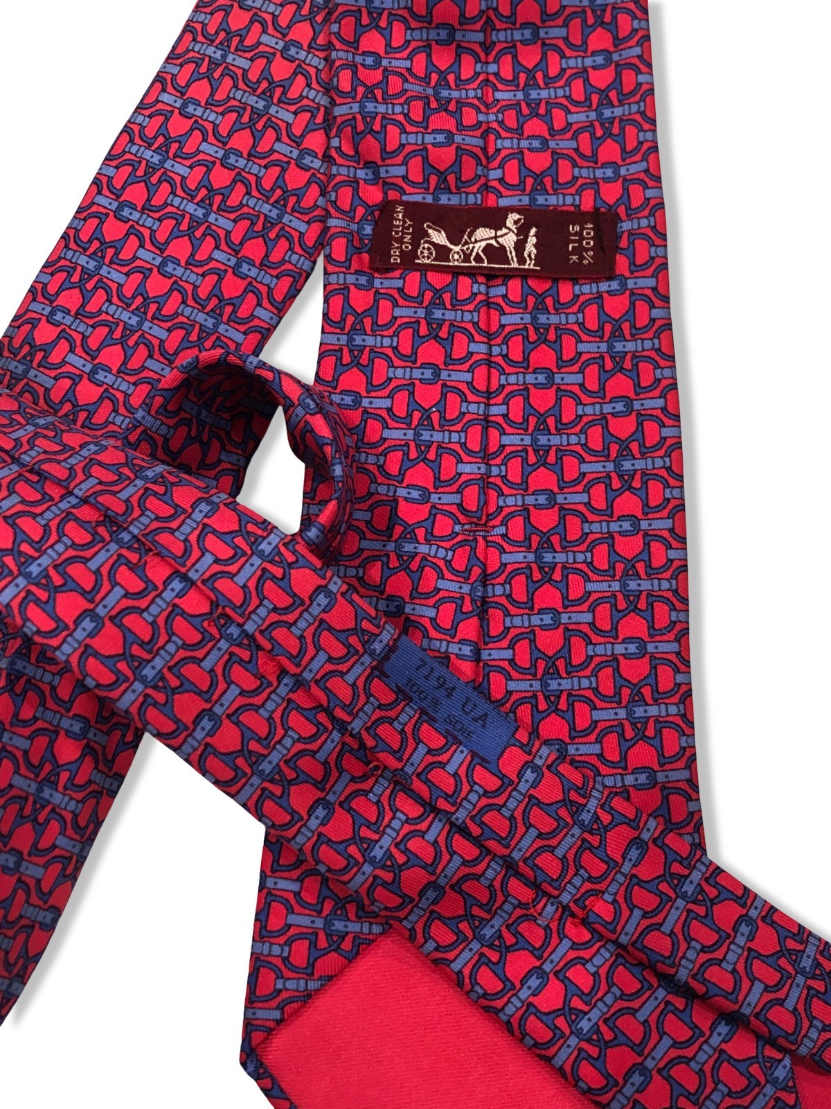 Collector's Item- Hermes Signature Horse Bit Design 100% Silk Tie
