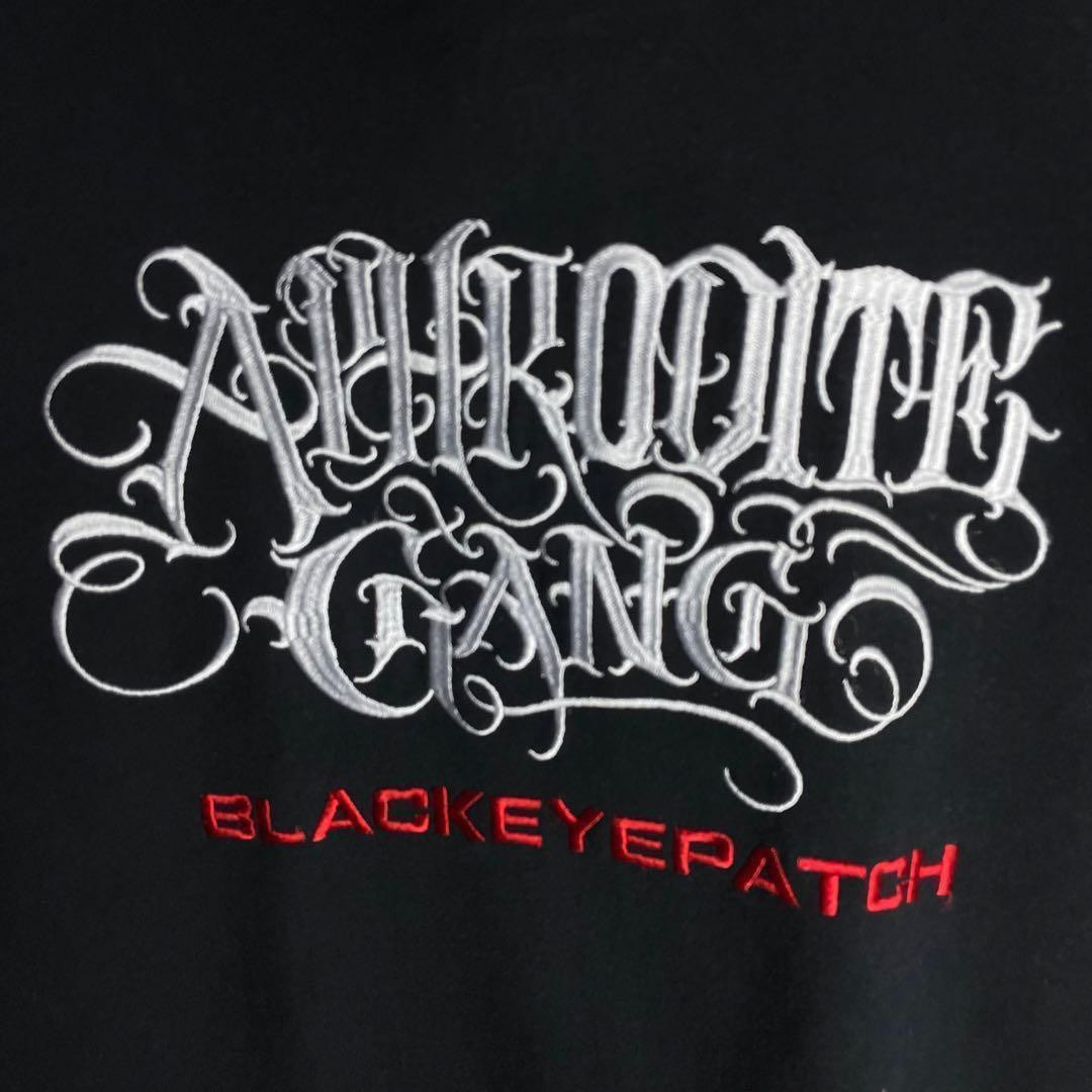 Black Eye Patch Aphrodite Gang Embroidered Logo Hoodie Black Black Eye Patch Aphrodite Gang Embroidered Logo Hoodie Black