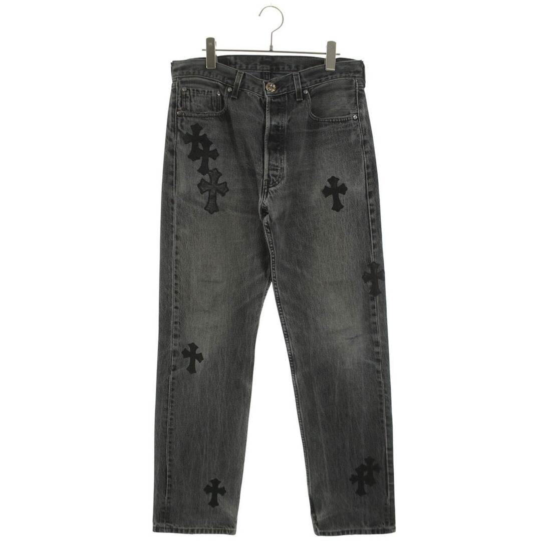 Chrome Hearts U VNTG JEAN BLK RED TAB Cross Patched Washed 501 Denim Pants Used thumbnail 2
