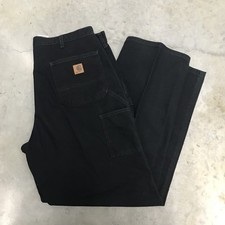 Carhartt B11 BLK Original Dungaree Fit Work Carpenter Canvas Black Pants 38x32