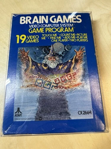 Brain Games (Atari 2600, 1978) CIB Complete - New Box Protector Included